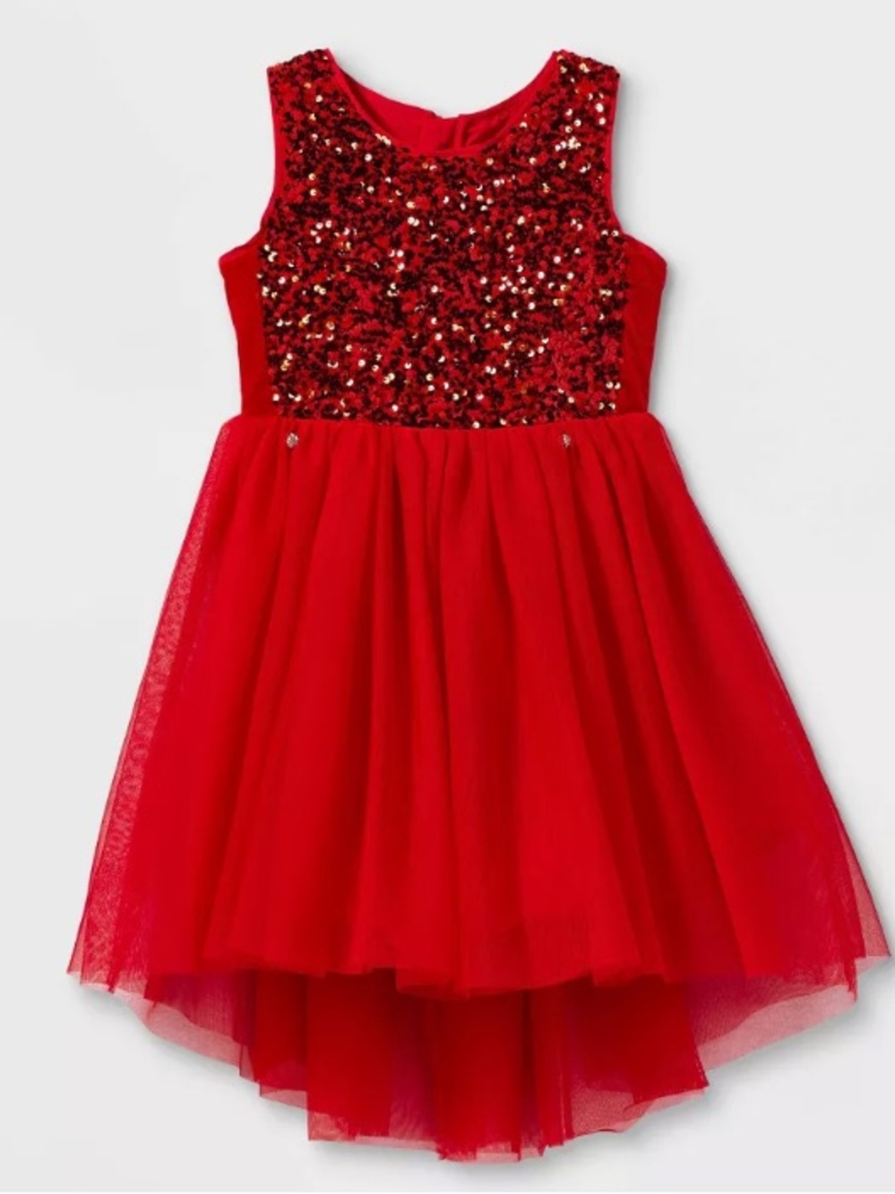 Cat & Jack Red Sequin Tulle Party Dress